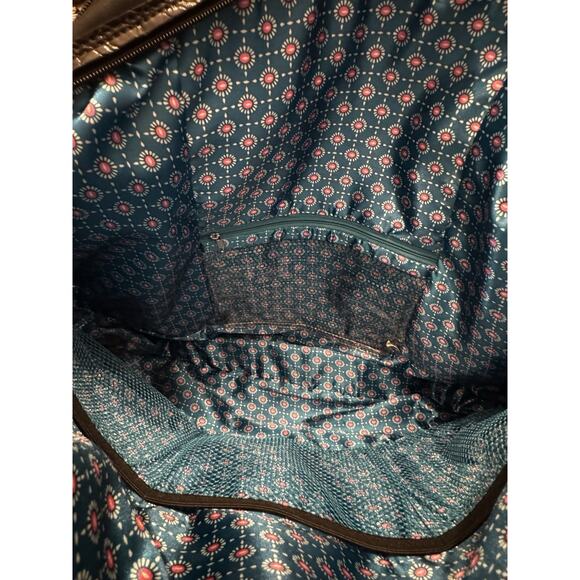 Travelon Black Tote Shoulder Bag Carry On Expandable Travel Turquoise Lining - Picture 11 of 14